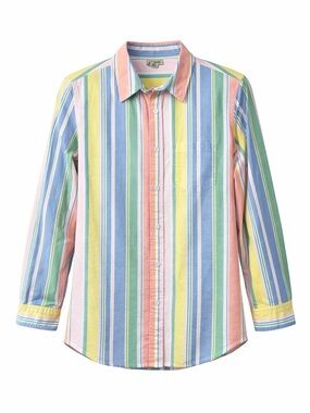 L.L.Bean Pastel Stripe Button Down Shirt | Organic Cotton Preppy Classic Size S